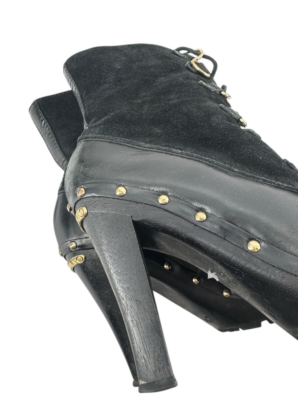Michael Kors winter warrior clog boots Black leather shearling lined heeled sz 8 - Picture 13 of 14